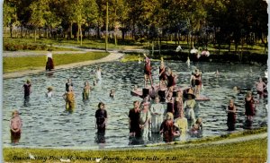 1910s Swimming Pool McKennan Park Sioux Falls South Dakota Postcard