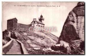 Old Postcard Island Brehat Rocks Lighthouse Paon Lighthouse