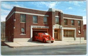 LIBERTY, NY    MAIN STREET  Municipal FIRE DEPARTMENT Fire Truck  1960s Postcard