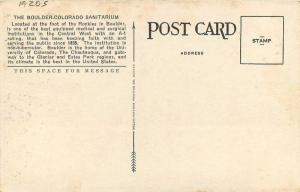 Autos Boulder Colorado Sanitarium 1920s Front View Welch Haffner postcard 5634