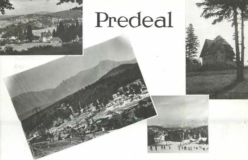 Roamania Predeal multi view mountain chairlift hotel post card