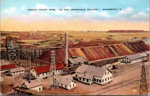 Linen Postcard Mesaba Range Mine In The Arrowhead Country Minnesota