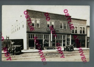 Antony KANSAS RPPC c1915 ADVERTISING Cars BOSC AUTOMOBILE COMPANY nr Harper