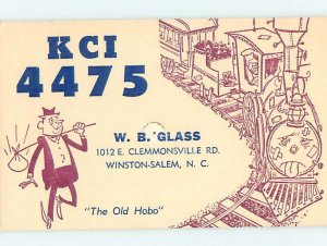 Pre-1980 RADIO CARD - CB HAM OR QSL Winston-Salem North Carolina NC AH1801