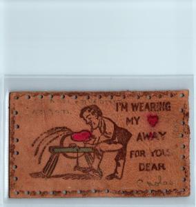 CANTON, PA Pennsylvania   LEATHER  Postcard 1906 I'M WEARING MY HEART AWAY