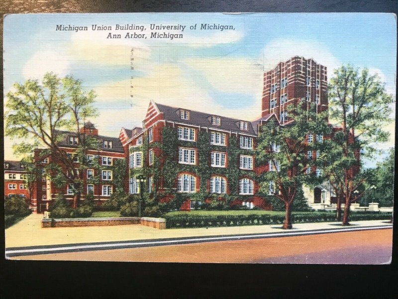 Vintage Postcard 1944 Union Building, University of Michigan, Ann Arbor, (MI)