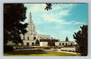 Idaho Falls ID- Idaho, Latter Day Saints Temple, Panoramic View, Chrome Postcard