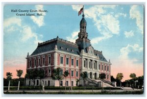 1916 Hall County Court House Building Grand Island Nebraska NE Antique Postcard