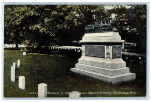 Monument Andrew's Raiders National Cemetery Chattanooga Tennessee TN Postcard