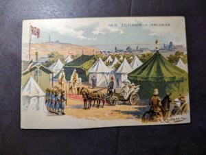 Mint Germany Postcard Kaiser Wilhelms Camp in Jerusalem