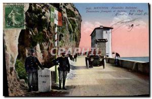 Postcard Old Customs Customs Customs Menton Border Italian French and Italian