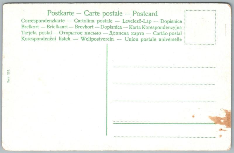 MULTIPLE BABIES CLEANING SCENE ANTIQUE POSTCARD 