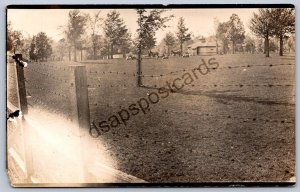 K50/ Interesting RPPC Postcard c1910 Americana Barbed Wire Fence Posts 20