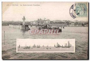Old Postcard Royan La Rade before Foncillon Against torpedo boat