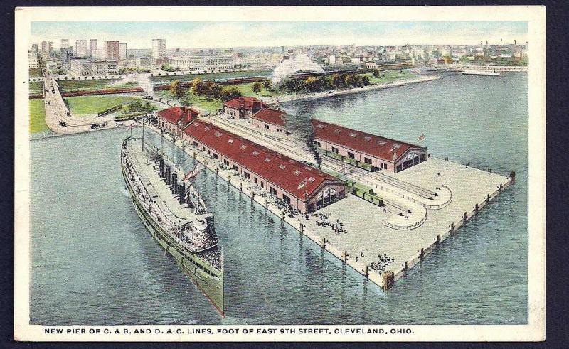 East 9th Street Piers C&B Lines Cleveland Ohio used c1910's