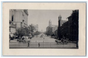 c1910's Horse Carriage And Buildings Square Washington DC RPPC Photo Postcard