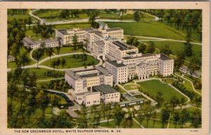 WV Greenbrier Hotel Aerial View White Sulphur Springs West Virginia Postcard Z28