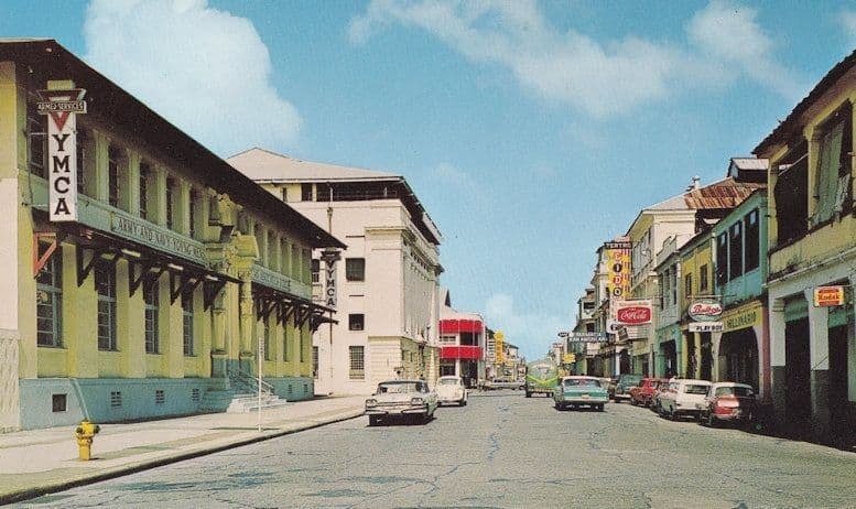 Panama YMCA Playboy Magazine & Kodak Camera Shop Sign Of Cristobal Postcard