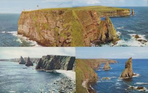 John O Groats Stacks Of Duncasby Caithness 4x Mint 1970s Scottish Postcard