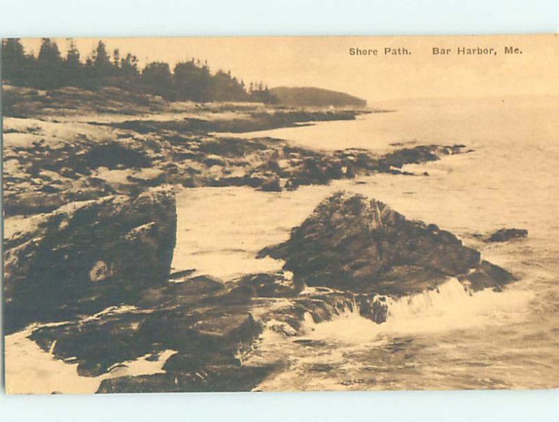 Divided-back SHORELINE SCENE Bar Harbor Maine ME AD5043