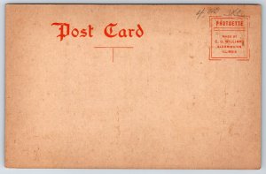 Kewanee Illinois~Carnegie Library~Victorian Lady on Steps~CU WIlliams ~1908 B&W