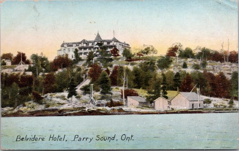 Belvidere Hotel Parry Sound Ontario ON c1907 Antique Postcard D38