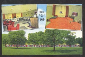 CUTHBERT GEORGIA GROVE MOTEL INTERIOR VINTAGE LINEN ADVERTISING POSTCARD