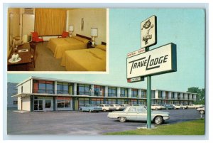 Montreal Dorval Travel Lodge Cars Room View Quebec Canada Vintage Postcard