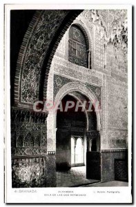 Old Postcard Granada Alhambra Sala De Las Dos Hermanas