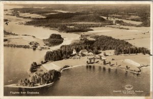 RPPC Sweden Aerial View of Alvsbacka Real Photo Postcard V7