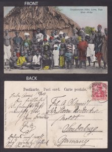 GERMANY 1907 Illustrated-postcard Hamburg-West Africa cancelation, Sea Post