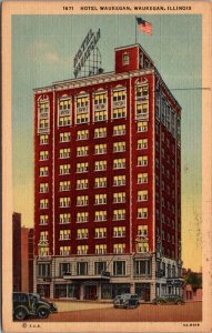 Linen Postcard Hotel Waukegan in Waukegan, Illinois