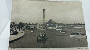 Vintage Postcard Great Yarmouth Gardens and Boating Lake North Parade
