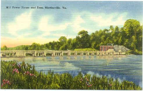 Power House and Dam, Martinsville, Virginia, VA, Linen