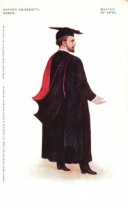 Vintage Postcard Oxford University Robes Master Of Arts Full Dress Attire