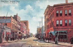 Beaumont Texas Pearl Street Vintage Postcard AA45889