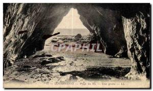 Old Postcard Douarnenez Rice Beach A cave