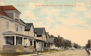 F42/ Wellsburg West Virginia Postcard 1912 North Main Street from 16th Homes