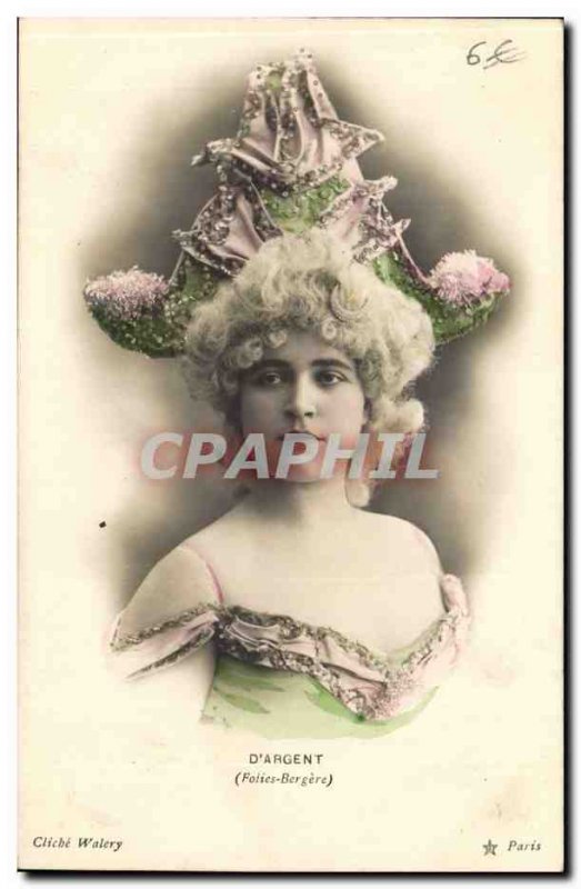 Old Postcard Fantasy Theater Woman D & # 39Argent Folies Bergere