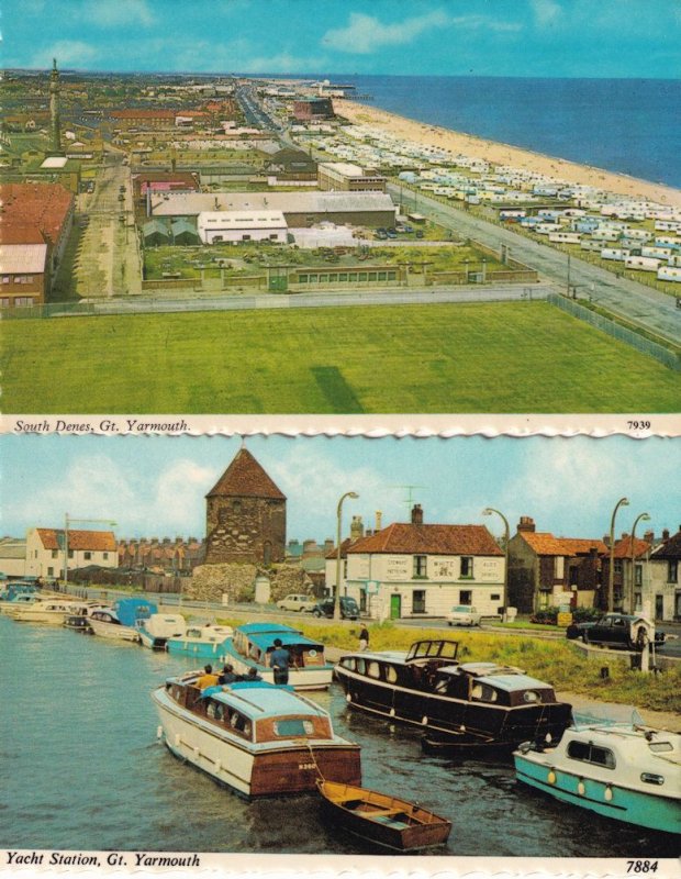 South Denes Caravan Park Site Yacht Station 2x 1960s Great Yarmouth Postcard s