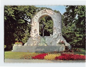 Postcard Johann Strauss Monument, Vienna, Austria