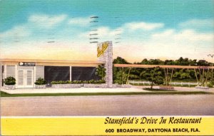 Florida Daytona Beach Stanfield's Drive In Restaurant 1953