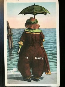 Vintage Postcard 1924 It Floats Greeting Card