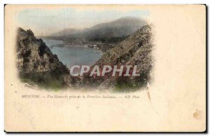 Old Postcard Menton Vue Generale taking the Italian Fromtiere