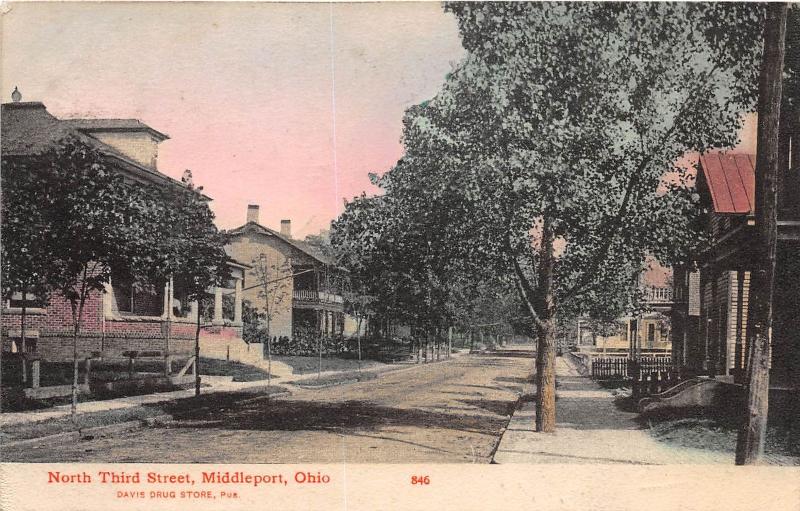 E58/ Middleport Meigs County Ohio Postcard c1910 North Third Street Homes 12