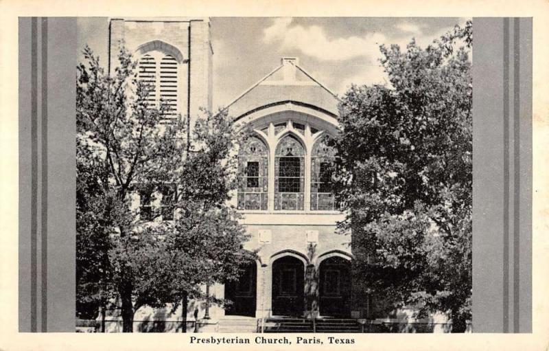 Paris Texas Presbyterian Church Entrance View Antique Postcard K15808