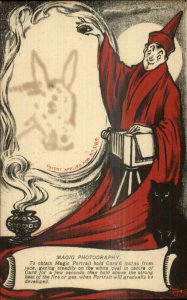 Puzzle Magic Trick Photography Magician Camera Donkey c1910 Postcard