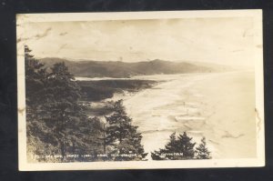 RPPC OREGON COAST LINE FROM MT. NEAHKAHNIE PACIFIC OCEAN REAL PHOTO POSTCARD