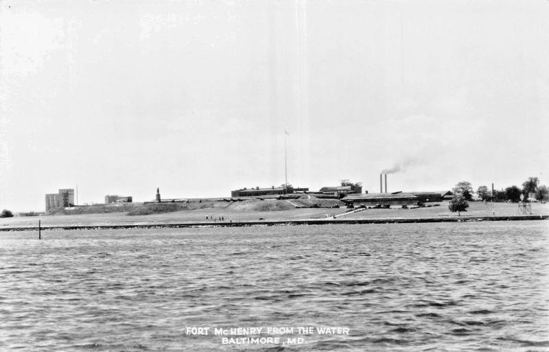 BALTIMORE MARYLAND~FORT McHENRY FROM THE WATER~GROGAN PHOTO POSTCARD 1930-40s