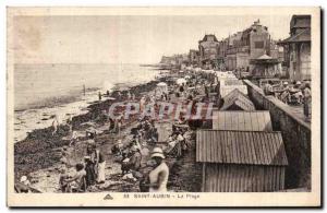 Old Postcard St Aubin on sea beach